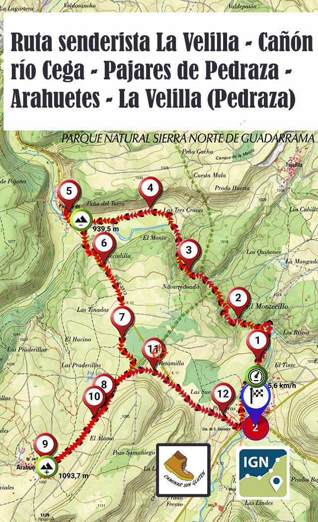 Ruta senderista La Velilla - Río Cega - Pajares de Pedraza - Arahuetes - La Velilla