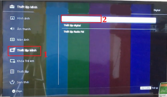 Vào Thiết lập kênh, rồi nhấp chọn mục Thiết lập digital
