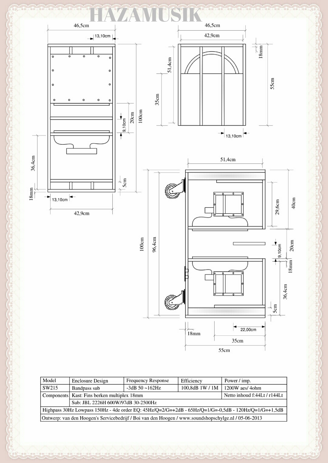 6 Skema Box Speaker 15inch Dan 18inch Merk Jbl Untuk Lapangan