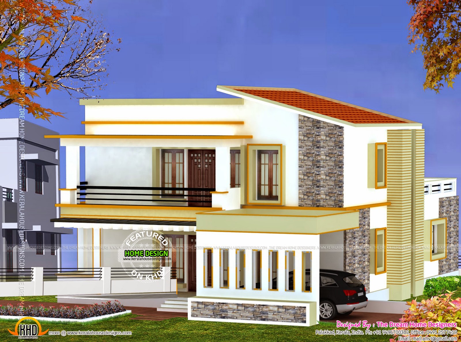  3d  view and floor plan  Kerala home  design  and floor plans 