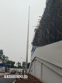 Tiang Bendera Stainless terpasang di Tangerang