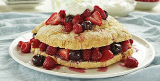 Ricotta Shortcake with Berry-Cherry Sauce