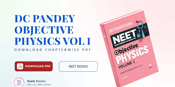 DC Pandey Objective Physics for NEET PDF Download Volume 01