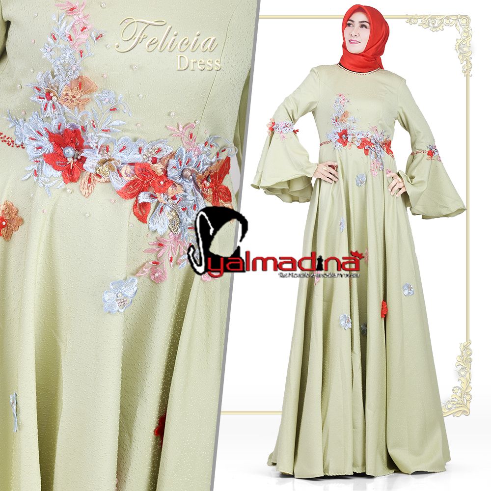 FELICIA DRESS BY SYALMADINA RESTOK BEST SELLER 