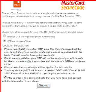 enter otp for gtbank mastercard facebook ads payment method