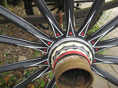 wheel of cart at Columbus Zoo