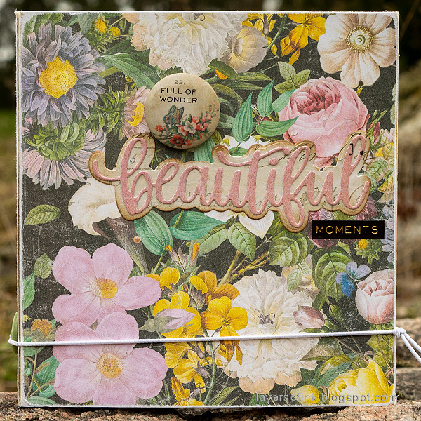 Layers of ink - Floral Folio DIY Notebook Tutorial by Anna-Karin Evaldsson.