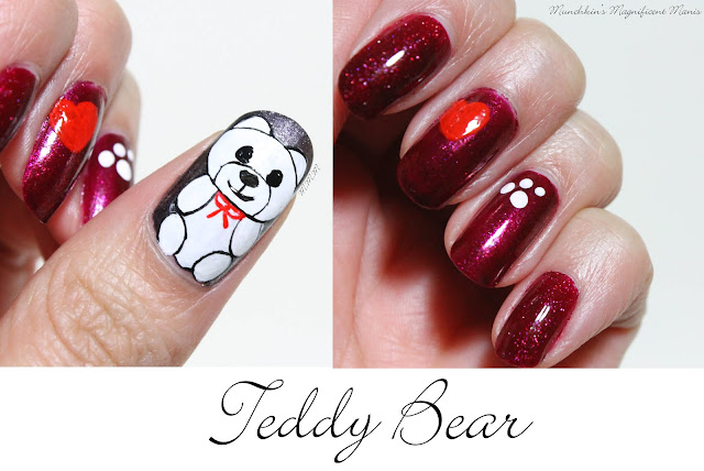 Teddy Bear Nail Design