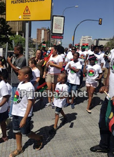 See Photos - Massive Biafran Supportors Protest In Spain For Nnamdi Kanu's Release