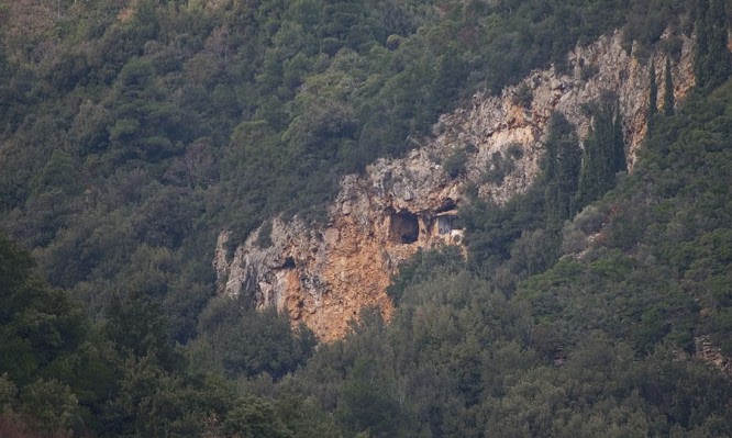 The Cave of Saint Kosmas of Zographou in Mount Athos