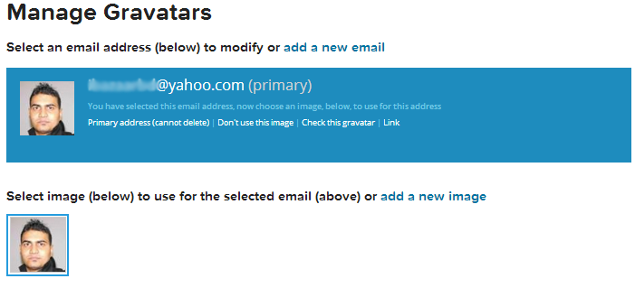 manage gravatar