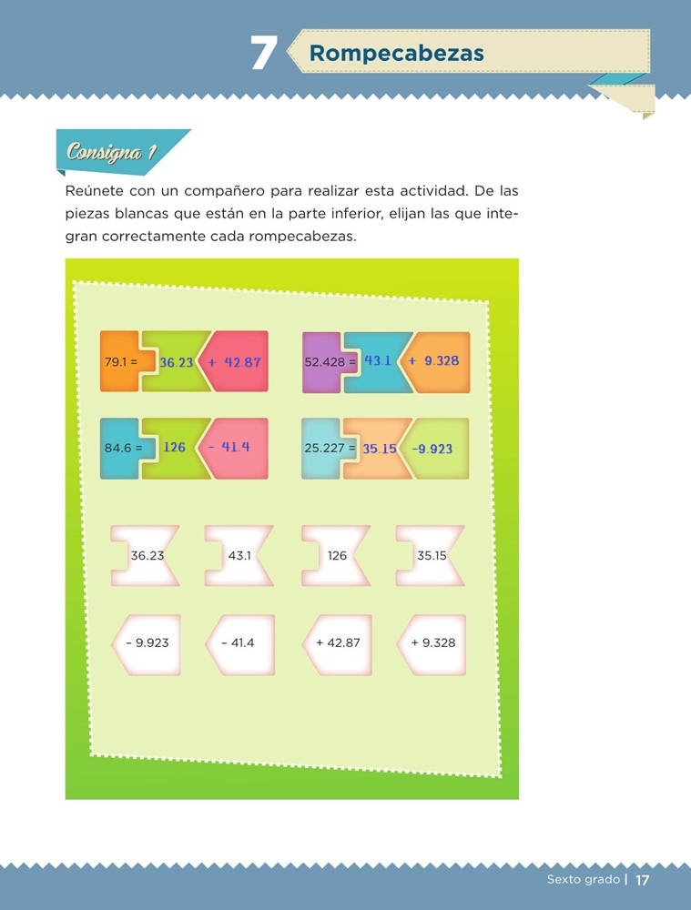 Rompecabezas -Desafío 7- Desafíos Matemáticos Sexto ...