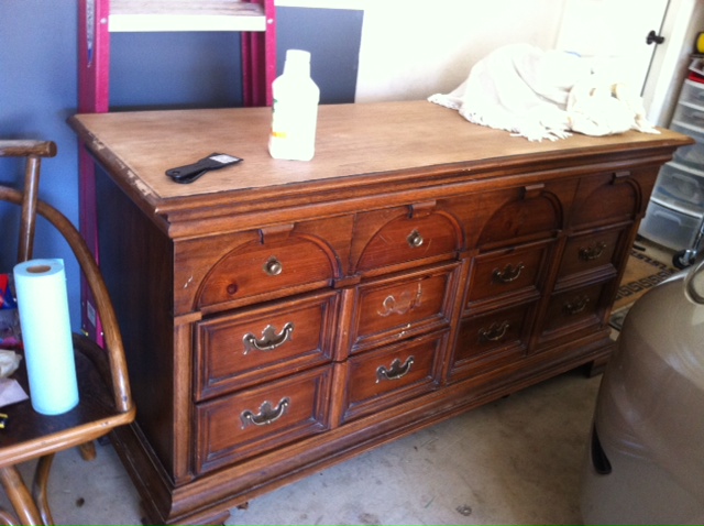 Stripping varnish off a dresser