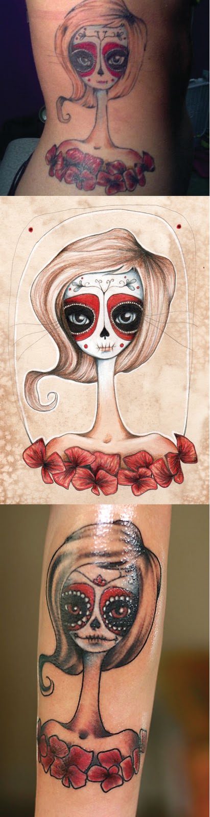 day of the dead tattoos pictures. day of the dead tattoos for