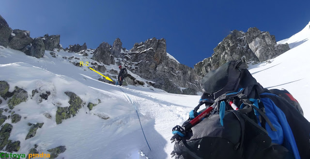 Ascensión Invernal al Pico Agujas por el embudo o corredor izquierdo en San Isidro