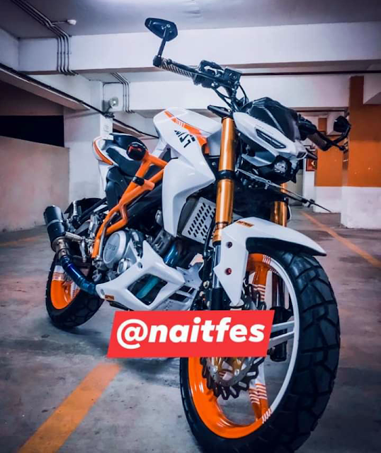 Modifikasi Yamaha Vixion Street Fighter Warna Putih