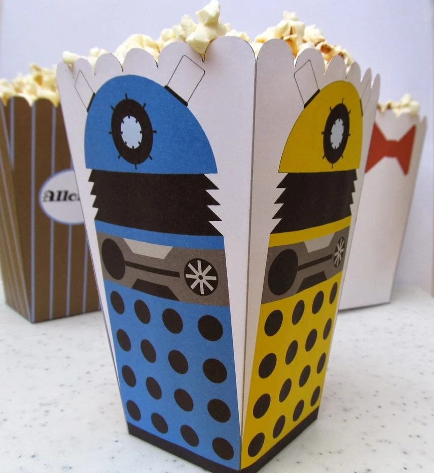 Dalek Popcorn Boxes, from Dr. Who.