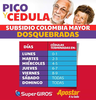 Programa de Colombia Mayor en risaralda a partir del lunes 6 de abril