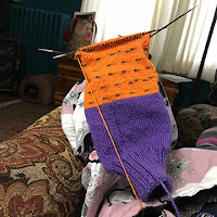 The first sock in progress.