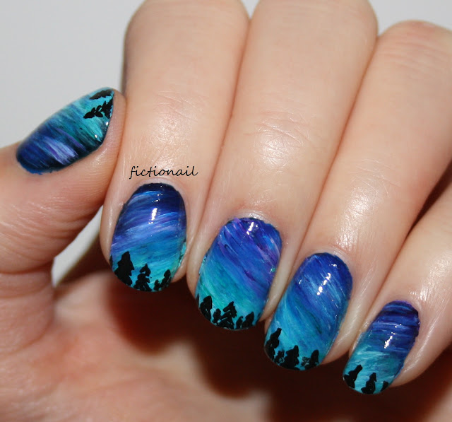 Aurora Borealis Northern Lights Nail Art