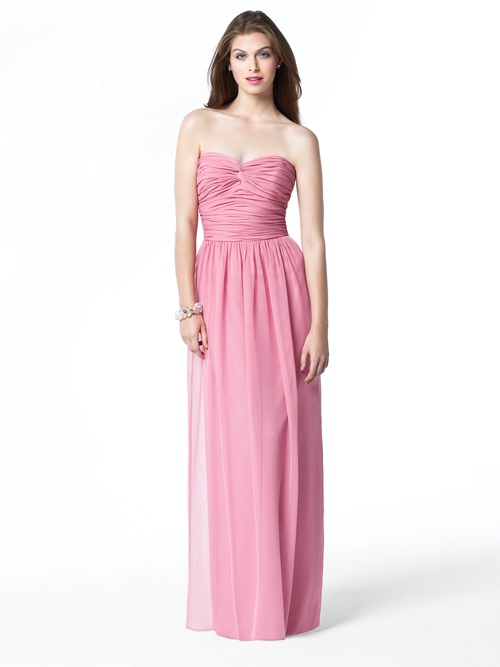 Pink bridesmaid dresses long