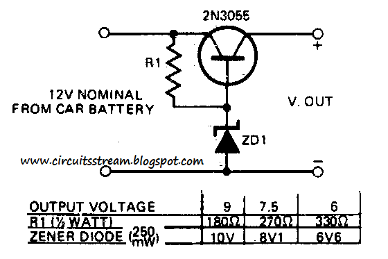 Build a 12V to 9 or 6 v Converter Circuit Diagram ...