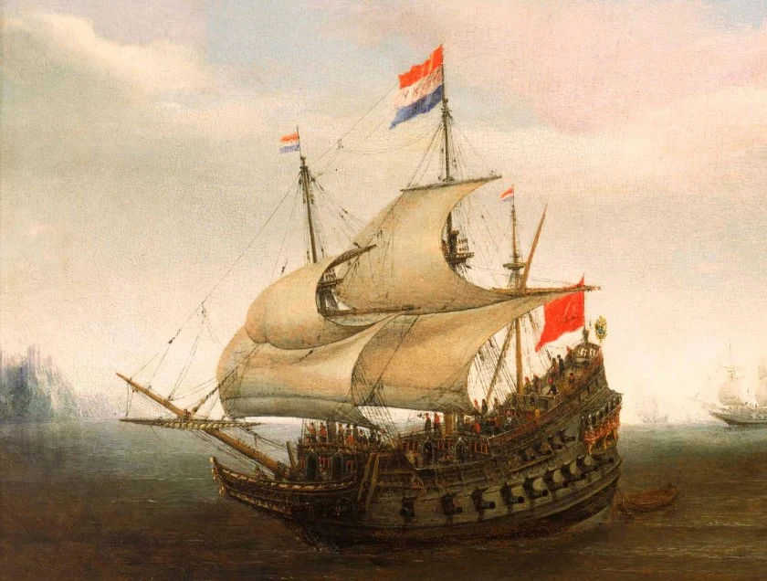 A Holland ship sailing at sea