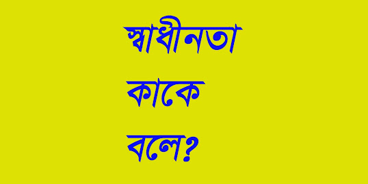 স্বাধীনতা কাকে বলে?