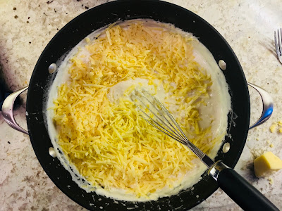 Photo of cheese melting in cream 