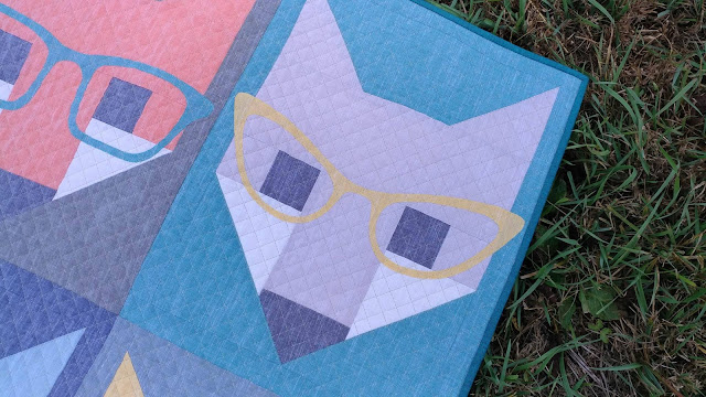 Fancy Fox quilt with organic cotton chambray