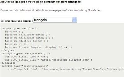 google page erreur 404