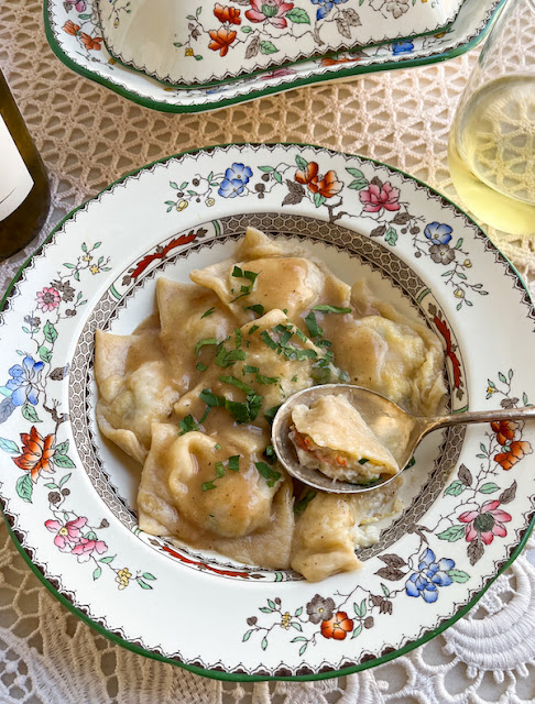 Food Lust People Love: Lemon ricotta lobster ravioli are easy to make and even easier to eat with their light, flavorful filling and tender pasta outside. Truly it’s a special meal for any special person or occasion.