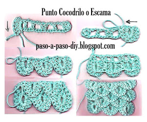 Cómo tejer Punto Cocodrilo o Escama al Crochet / DIY