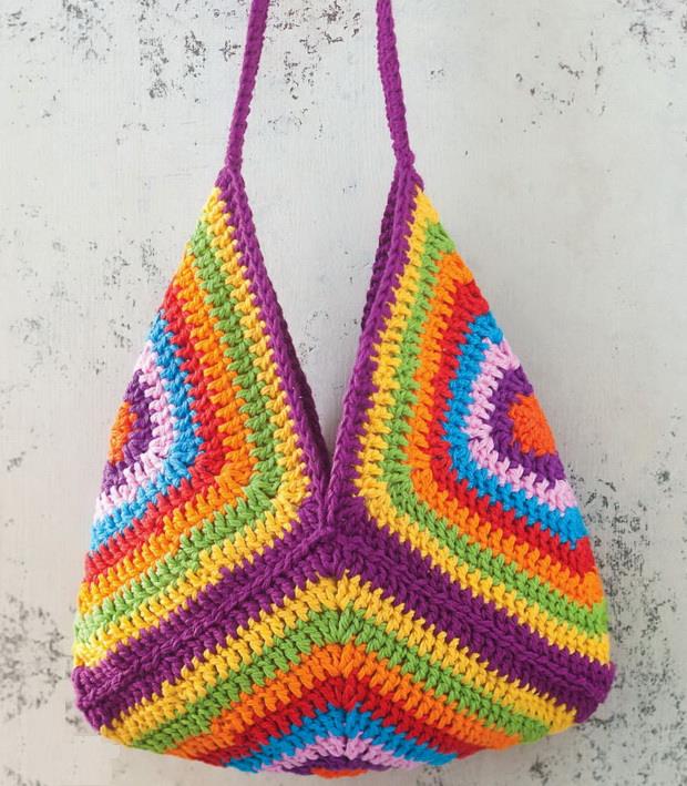 Crochet Bag of 3 Crochet granny Squares,easy