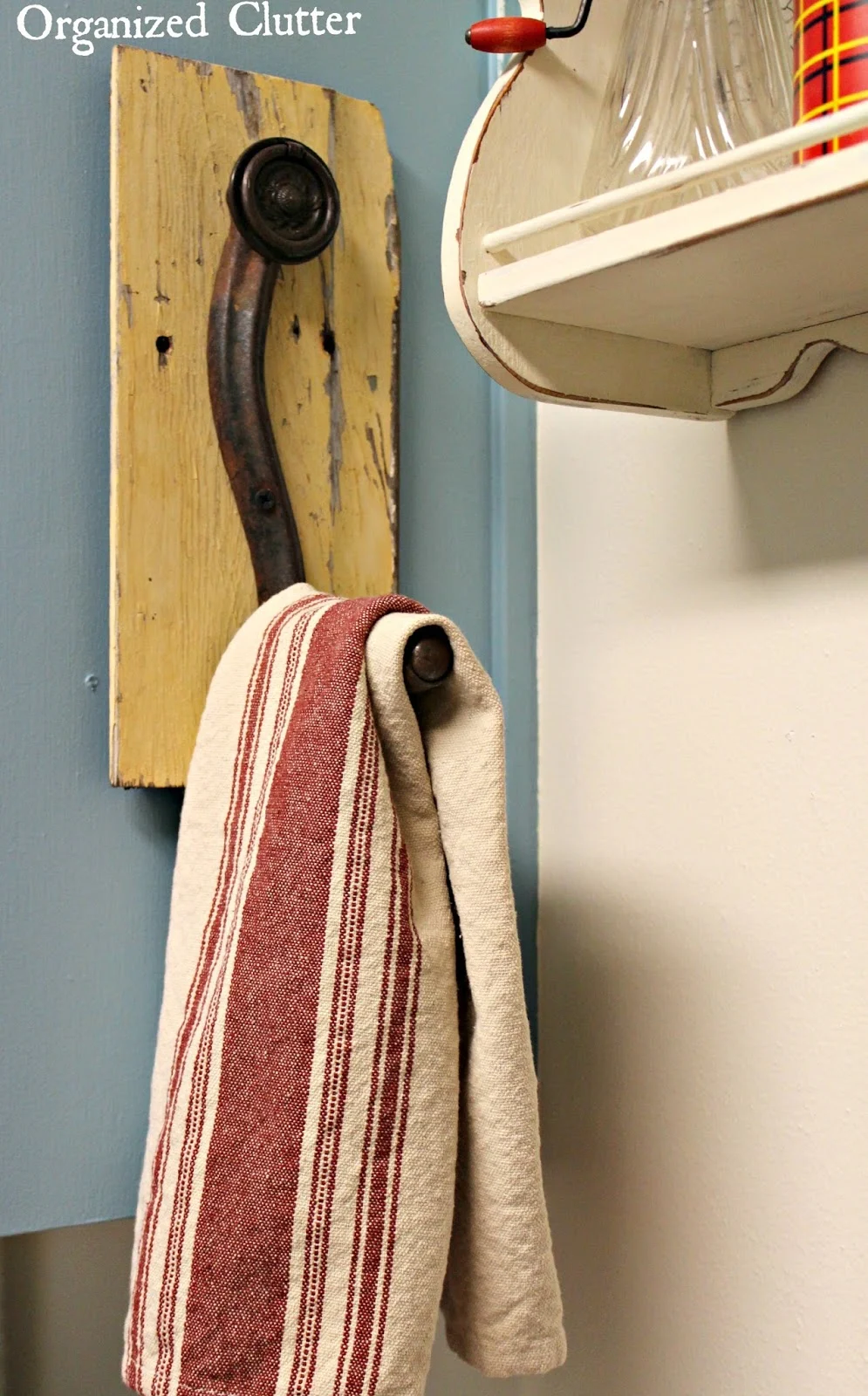 Repurposed Crank Handle Towel Holder