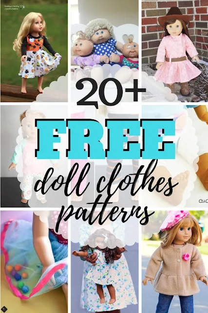 Great list of sewing patterns for the best free doll clothes patterns for dolls of all shapes and sizes.