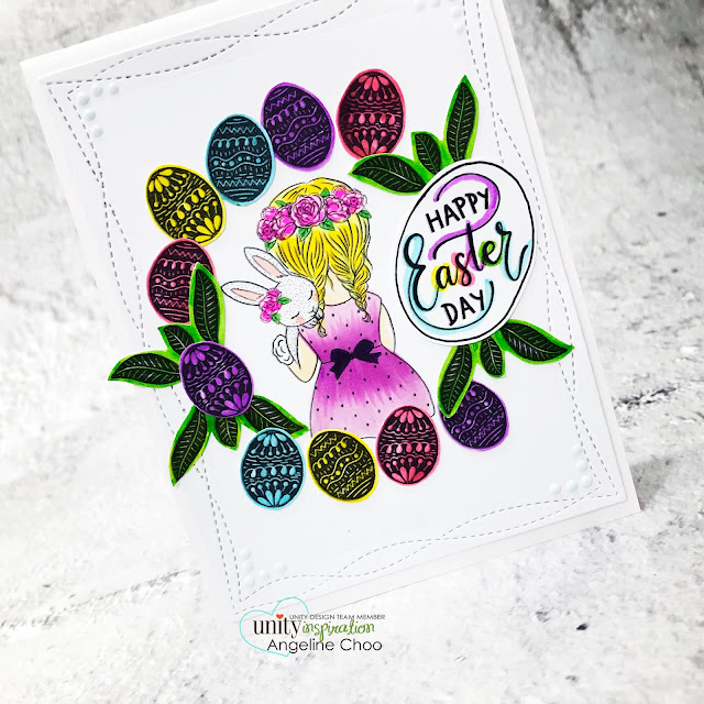 ScrappyScrappy: New Releases with Unity Stamp - A Girl.A Bunny #scrappyscrappy #unitystampco #quicktipvideo #youtube #card #cardmaking #stamping #papercrafting #handmadecard #agirlabunny #easteregg #eastereggwreath #happyeasterday #zigcleancolor #ginamariedesignsdie #copicmarkers #eastercard