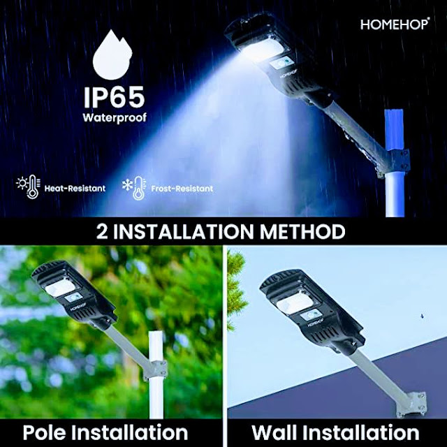 Homehop 30W All in One Solar Street Light Wall Lamp for Outdoor, Home & Garden (ABS,Cool White)