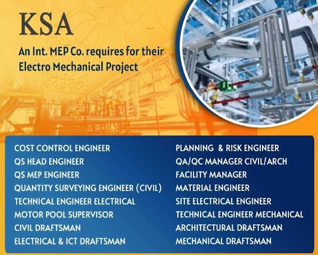 Hiring for MEP company in KSA