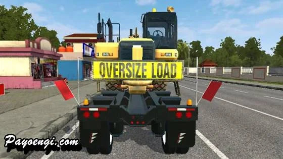 mod bussid truck daf xf trailer muatan alat berat cat