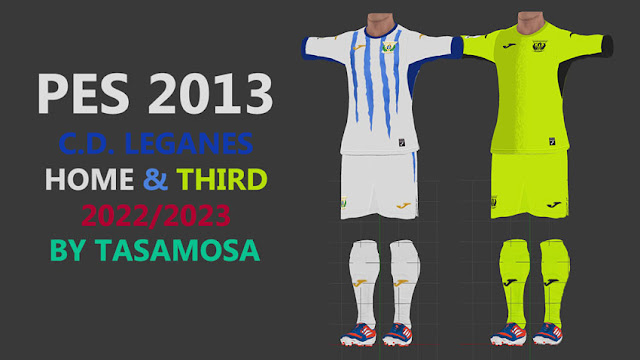 CD Leganés 2022-2023 Home & Third Kits For PES 2013