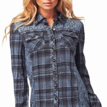 Affliction Plaid And Lace