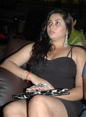 Namitha Hot Thigh Show in Black Mini Skirt Photos
