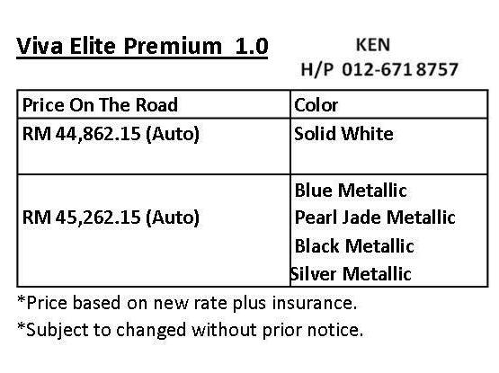 Perodua Promotion - Call 012-671 8757: Perodua Viva Elite 