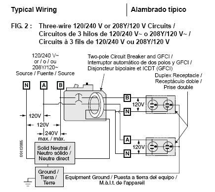electrical and electronics engineering 220 volt gfci wiring