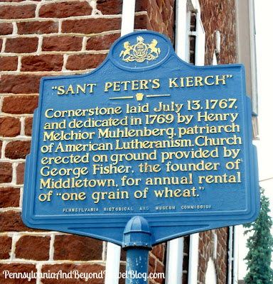 Sant Peter's Kierch Historical Marker in Middletown Pennsylvania