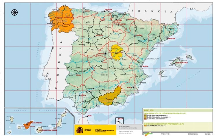 LA POSADA DE LOS VIENTOS: ABEJAS. MAPA DE MIELES ESPAÑOLAS ...