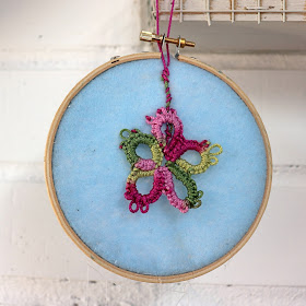 designing embroidery hoop tatting