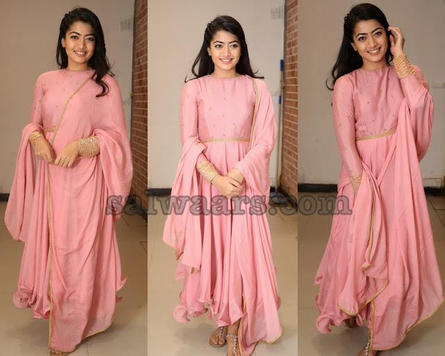 Rashmika Mandanna Pink Salwar Kameez