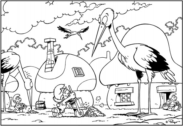 Desenho Para Colorir os Smurfs infantil para pintar e colorir